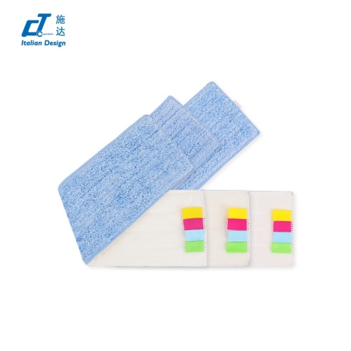 CT施达 干湿两用微纤平拖头 4色标识带 尼龙魔术贴